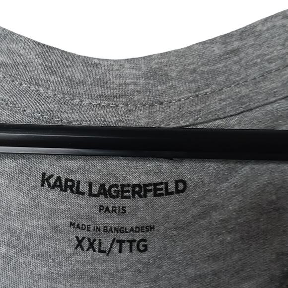 Karl Lagerfeld Paris Lettering Multidimensional Long Sleeves Tee T shirt XXLarge - Picture 4 of 9